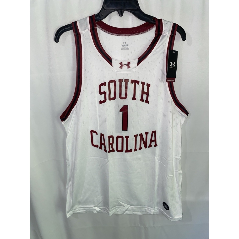 NWT Under Armour South Carolina Gamecocks Basketball Jersey Mens Medium White